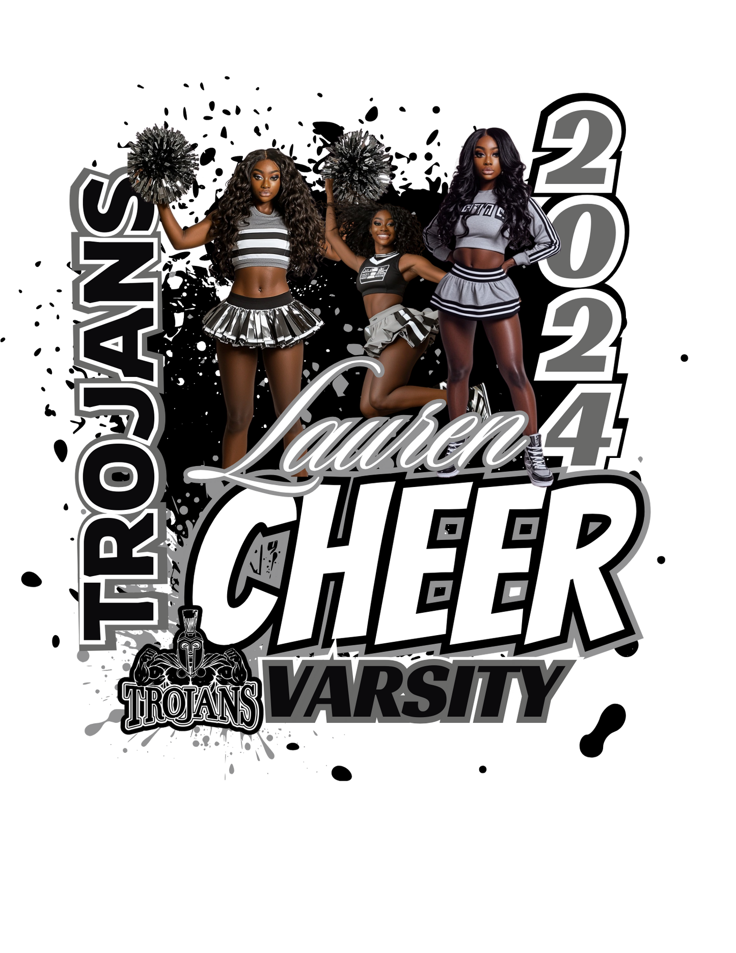 Custom Cheerleader yard flag