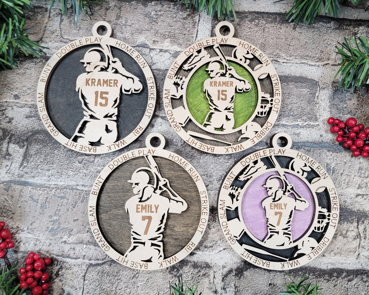 Softball ornament personalized