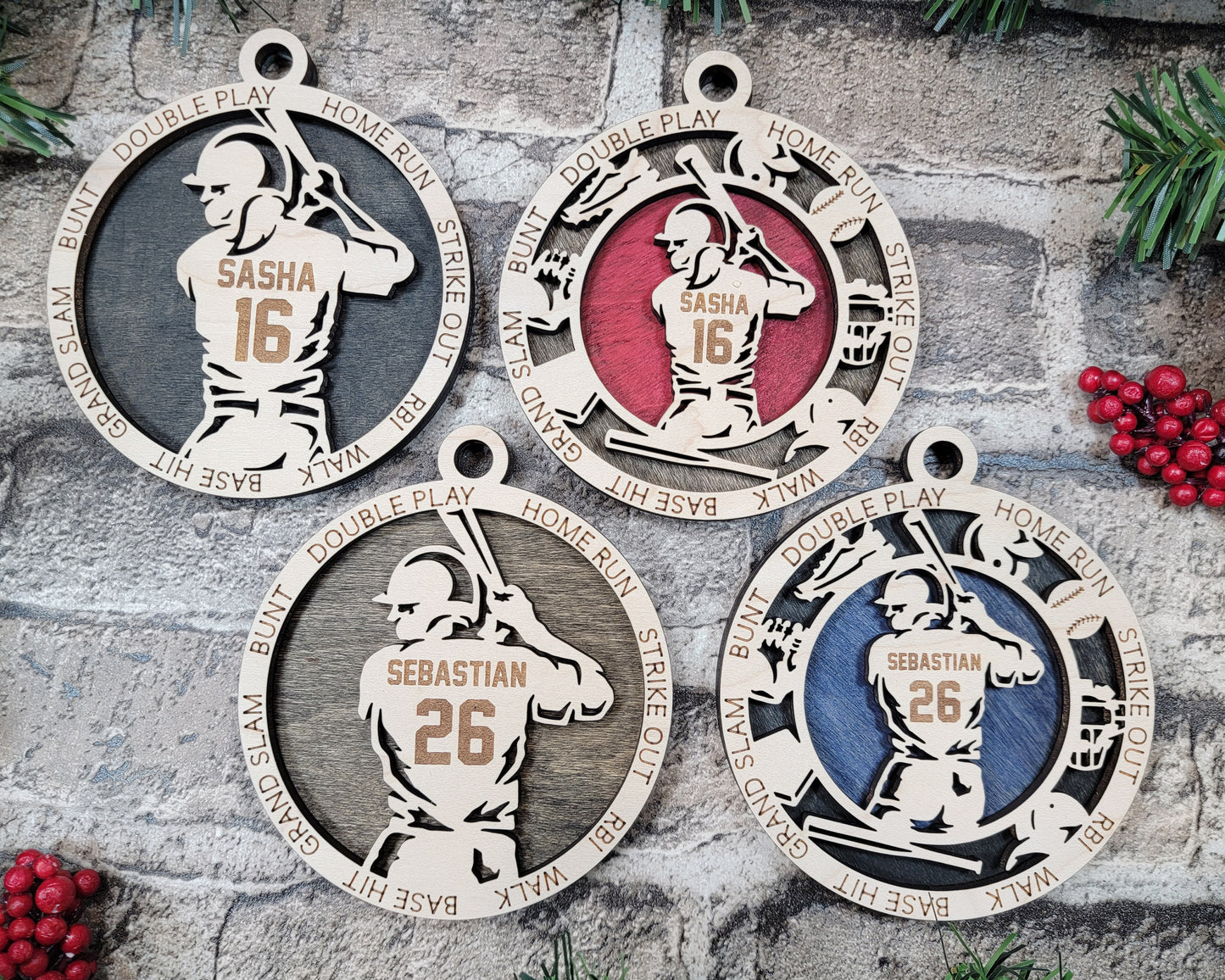 Baseball ornament personalized