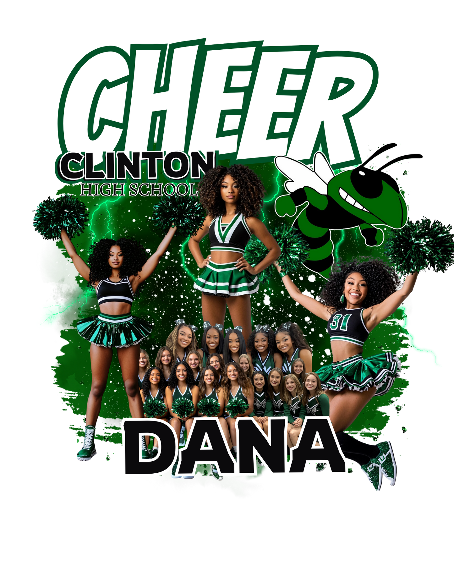 Custom Cheerleader yard flag
