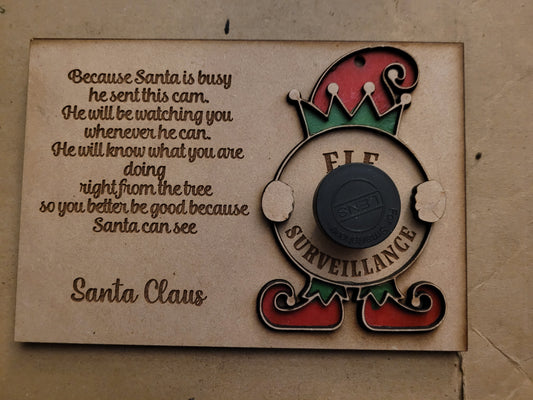 Santas Watching ornament and Plaque