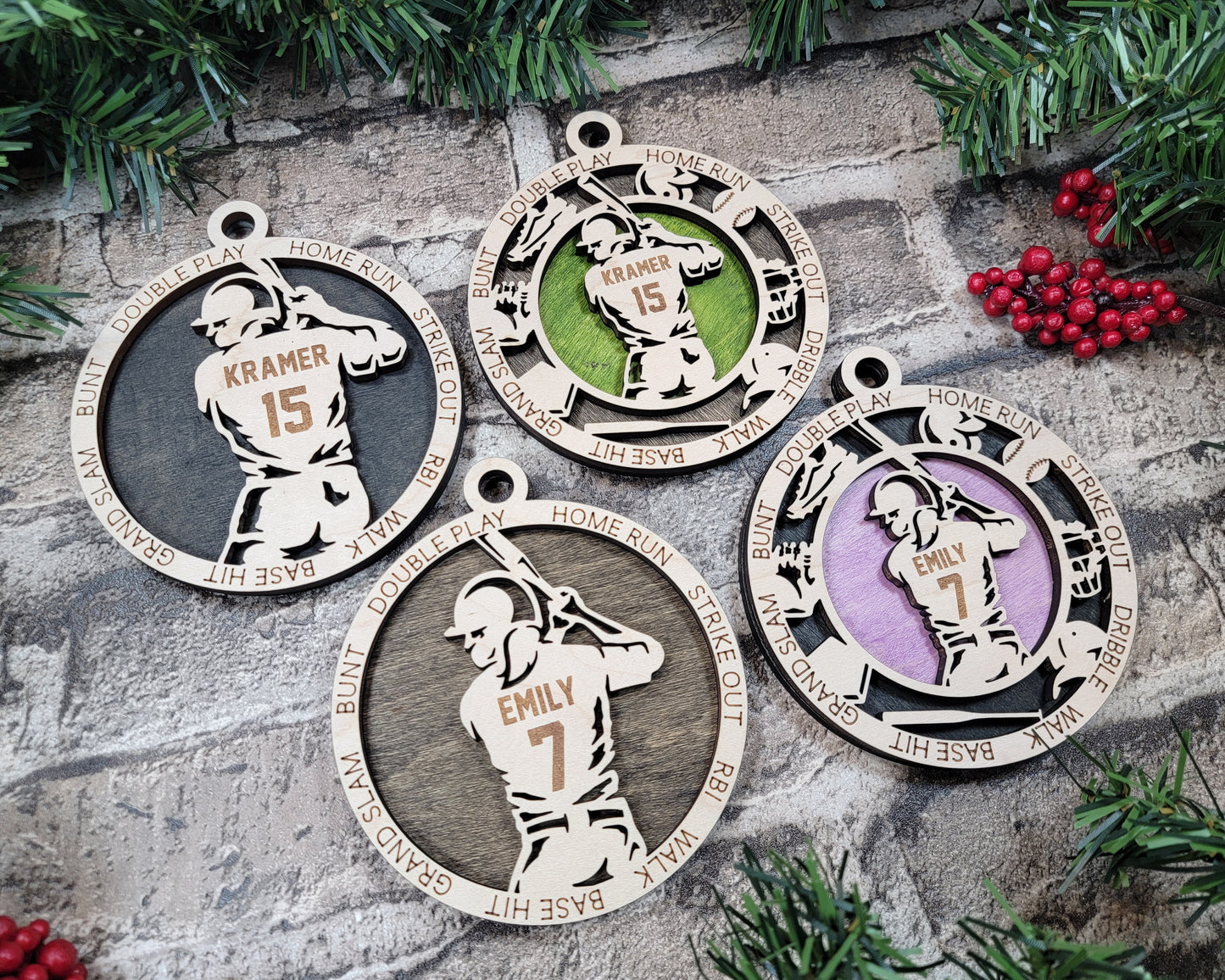 Softball ornament personalized