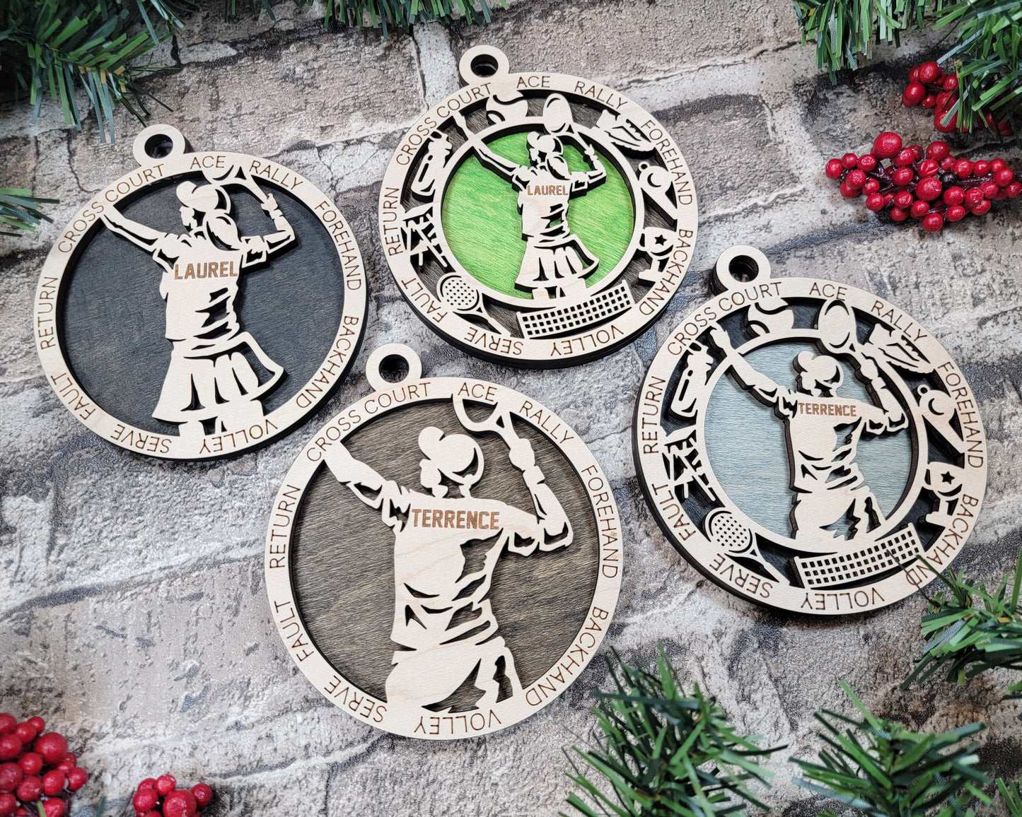 Tennis ornament personalized