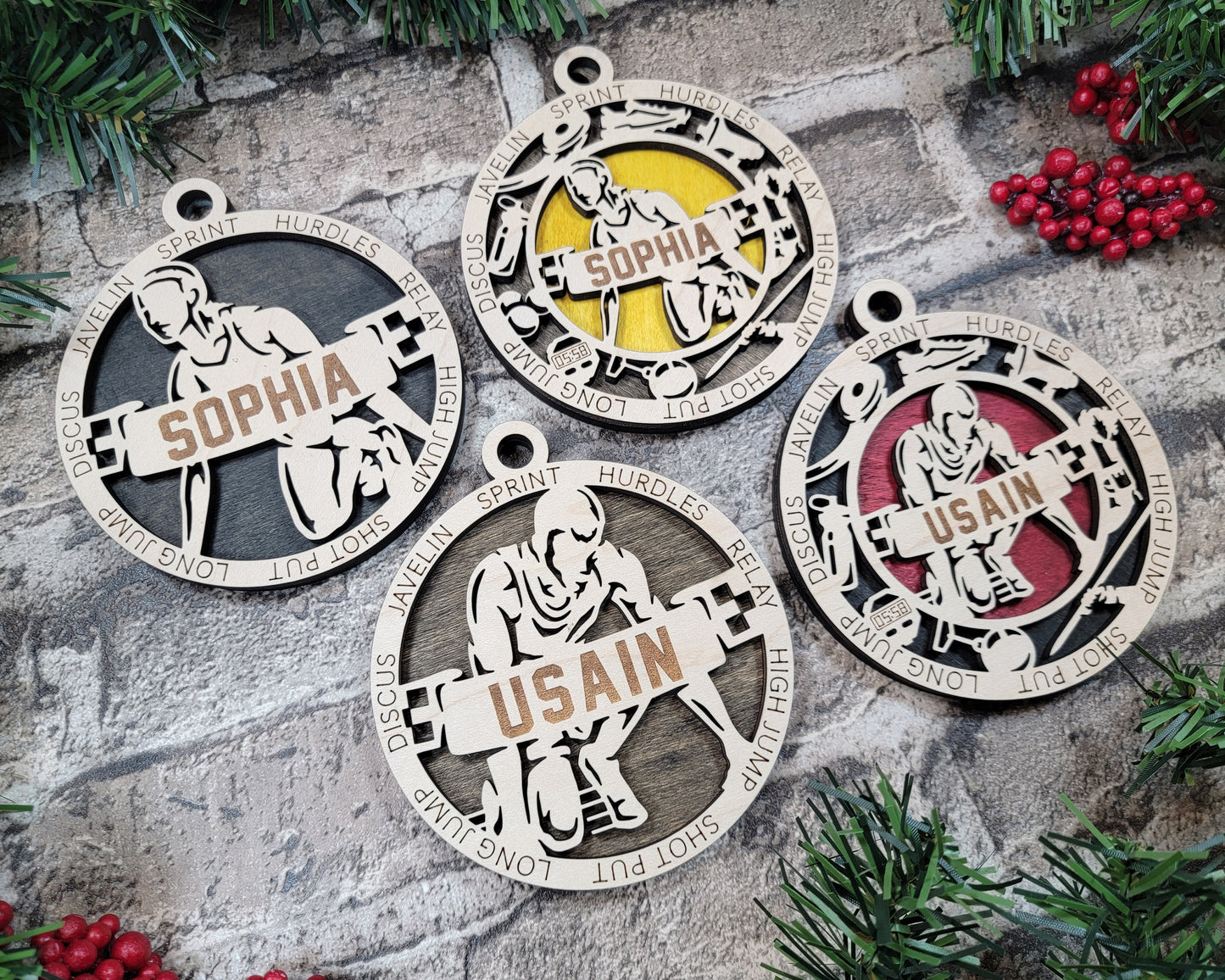 Track and Field ornament personalized