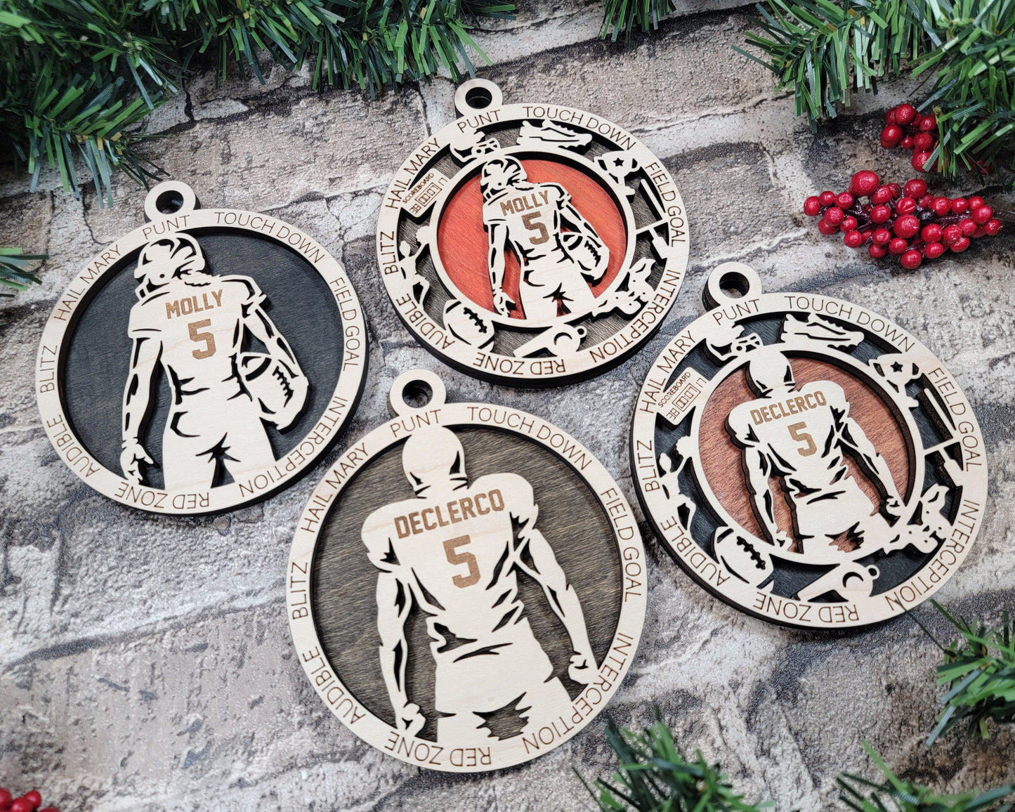 Football personalized ornament