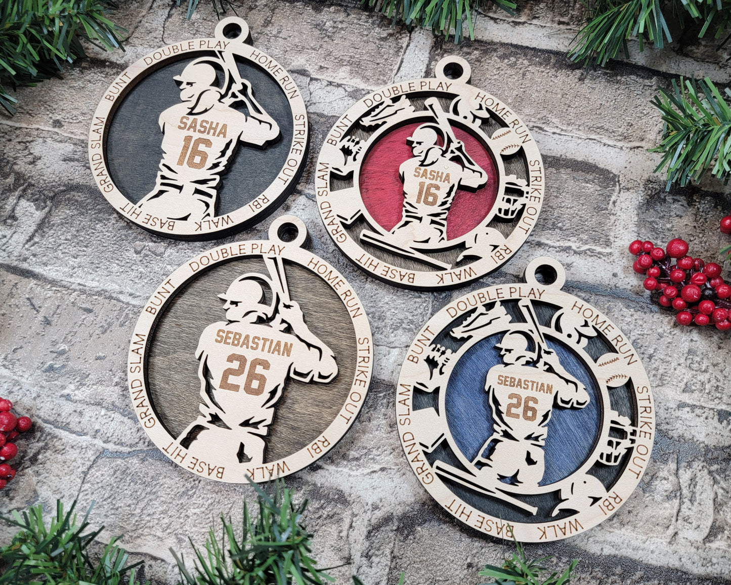 Baseball ornament personalized