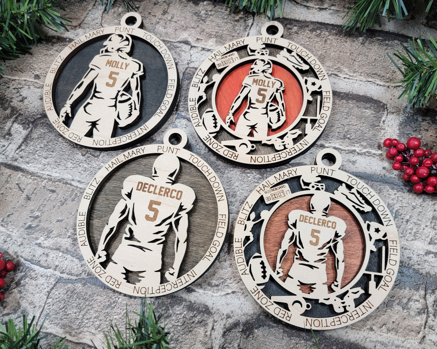 Football personalized ornament