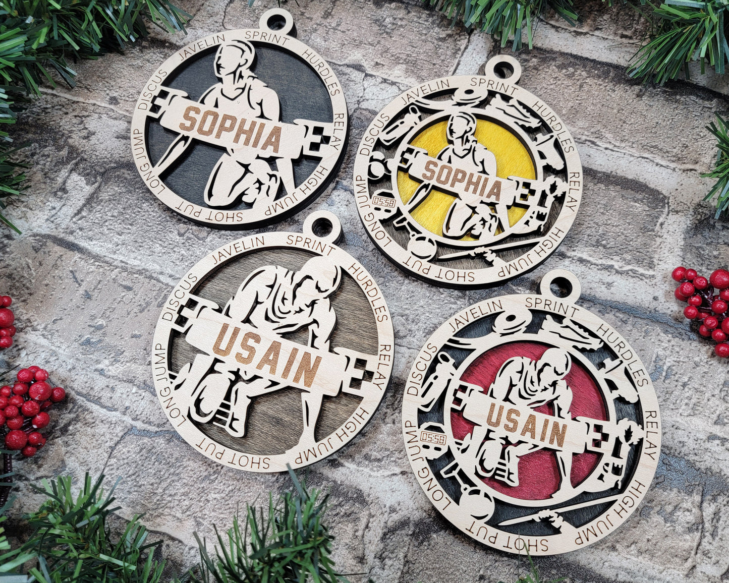 Track and Field ornament personalized