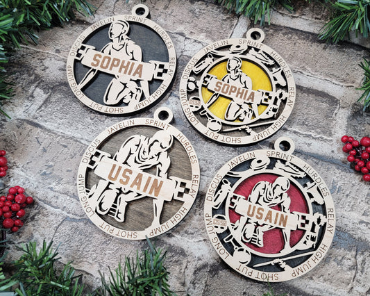 Track and Field ornament personalized