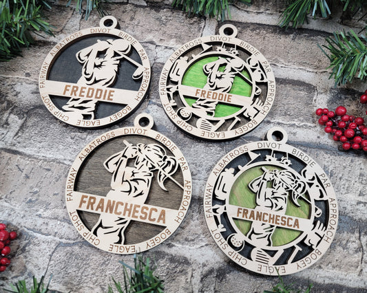 Golf personalized ornament