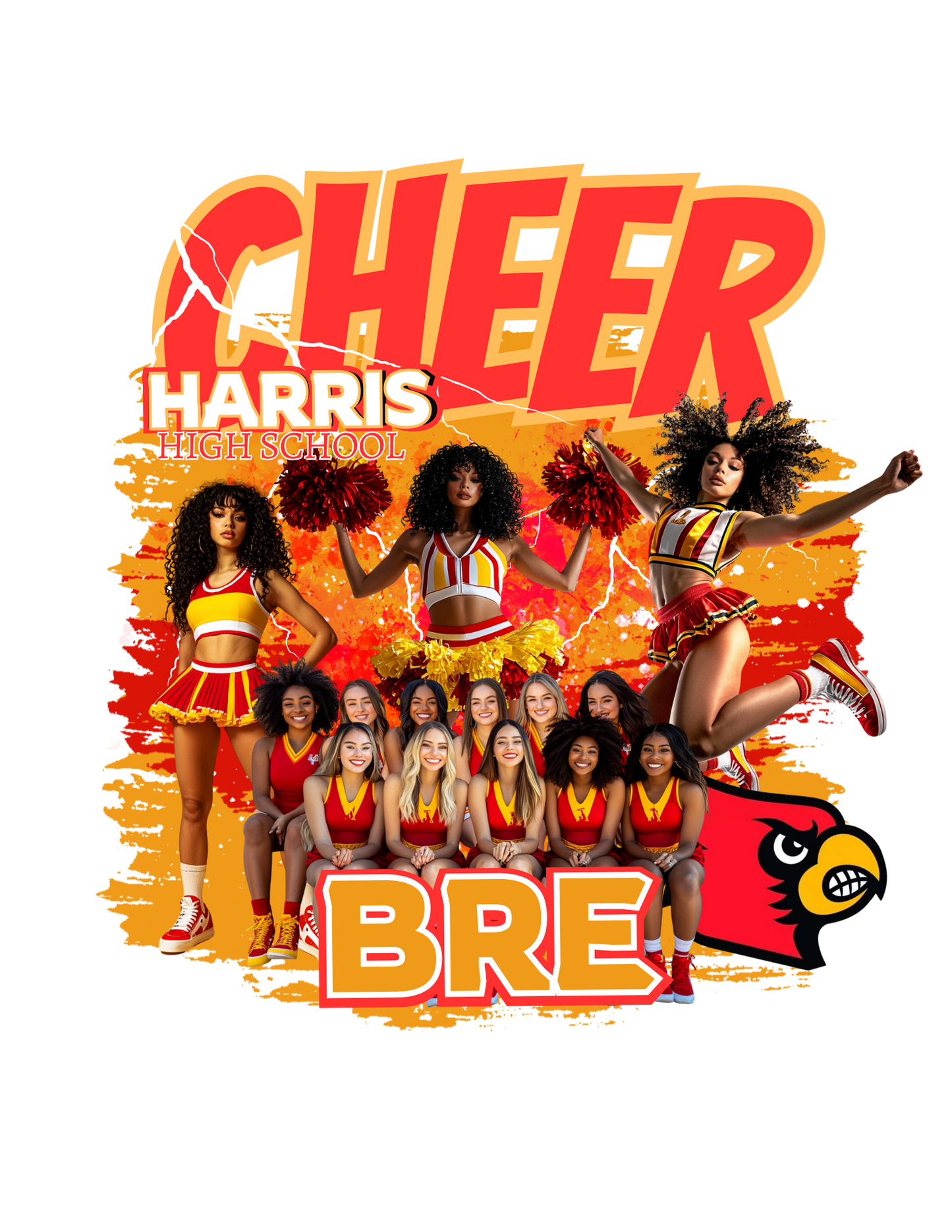 Custom Cheerleader yard flag