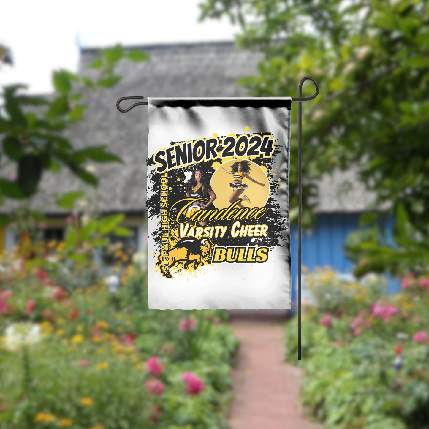 Custom Cheerleader yard flag