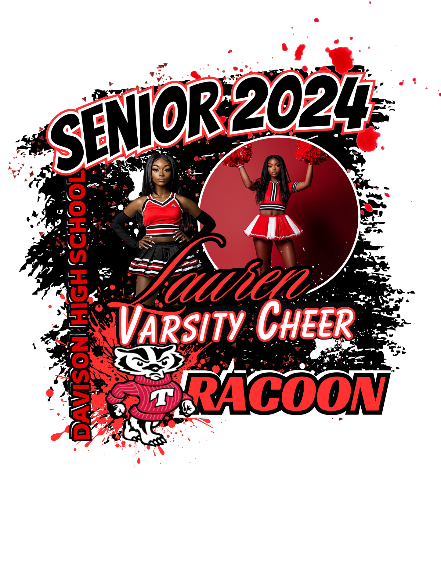 Custom Cheerleader yard flag