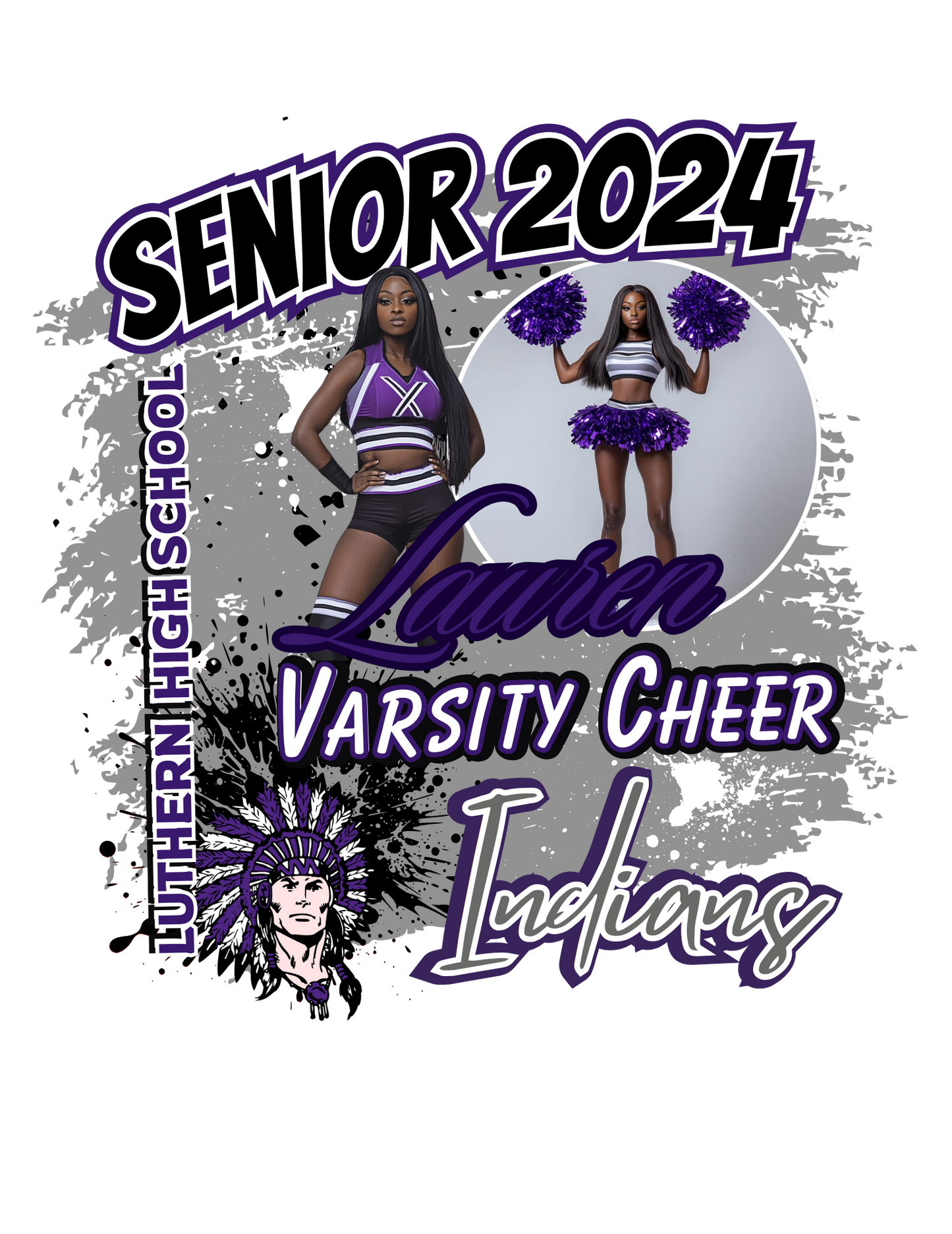 Custom Cheerleader yard flag