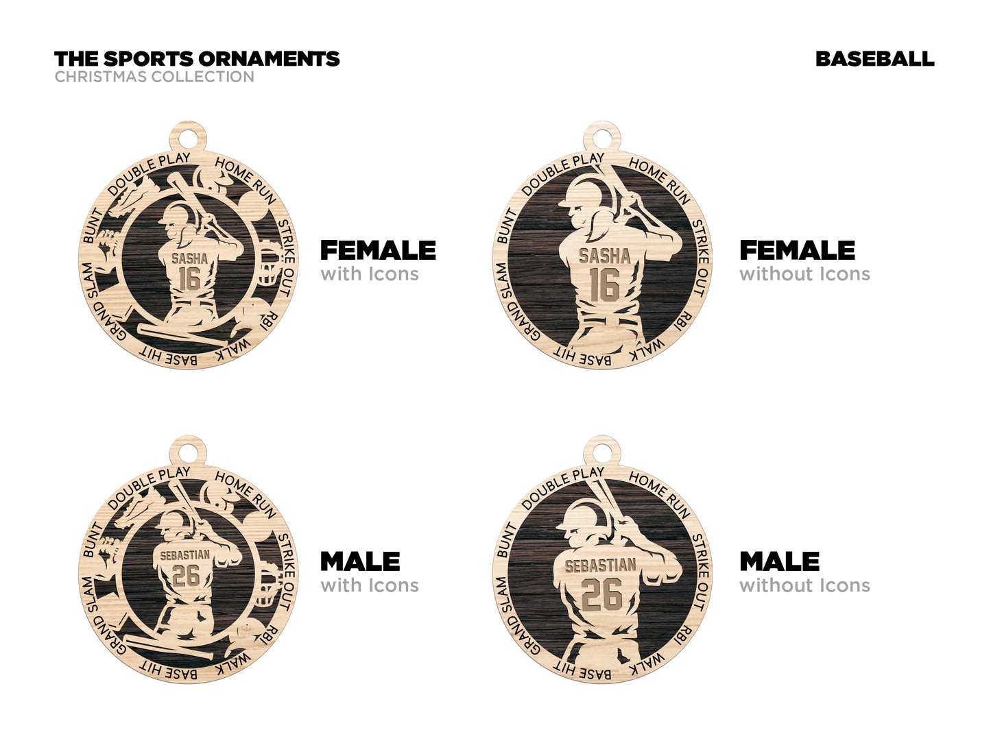 Baseball ornament personalized