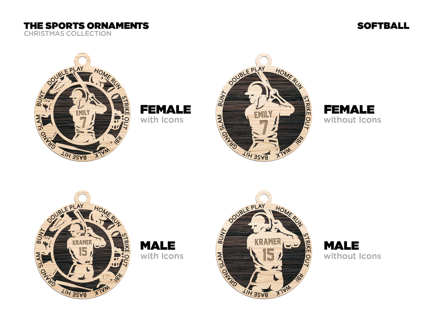 Softball ornament personalized