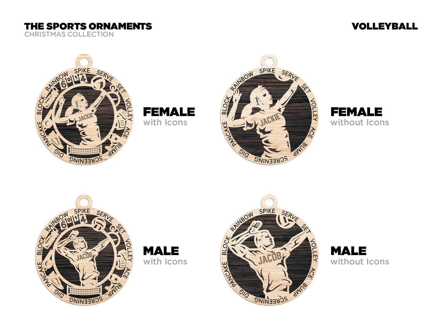 Volleyball ornament personalized