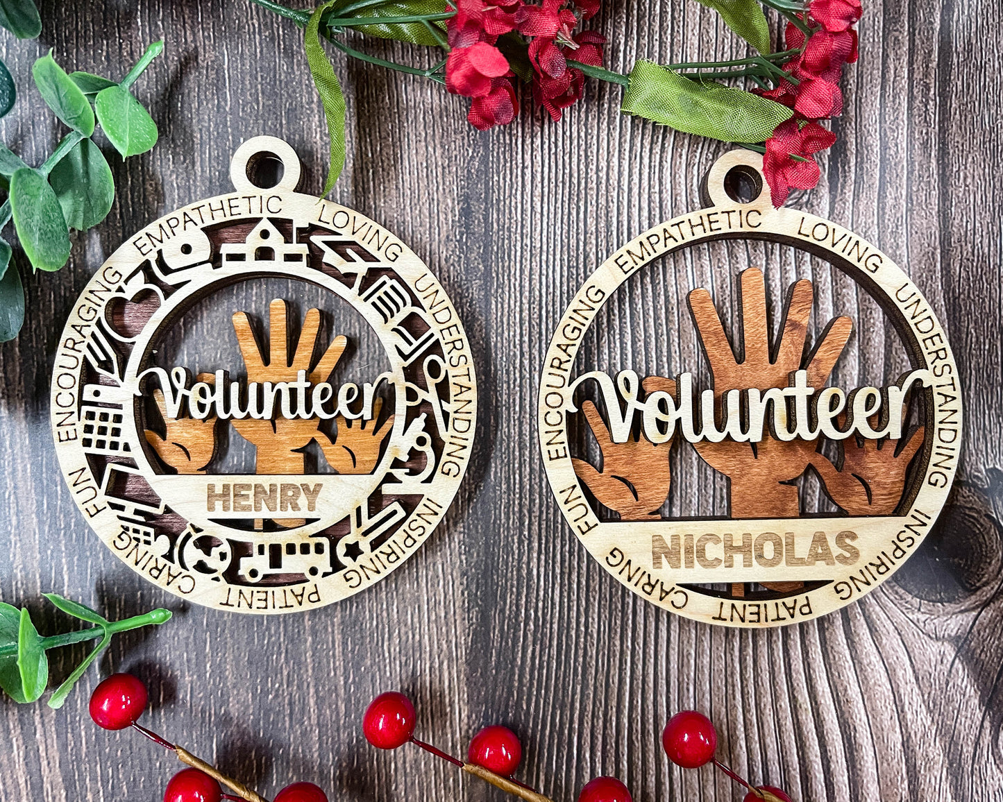 Volunteer personalized ornaments
