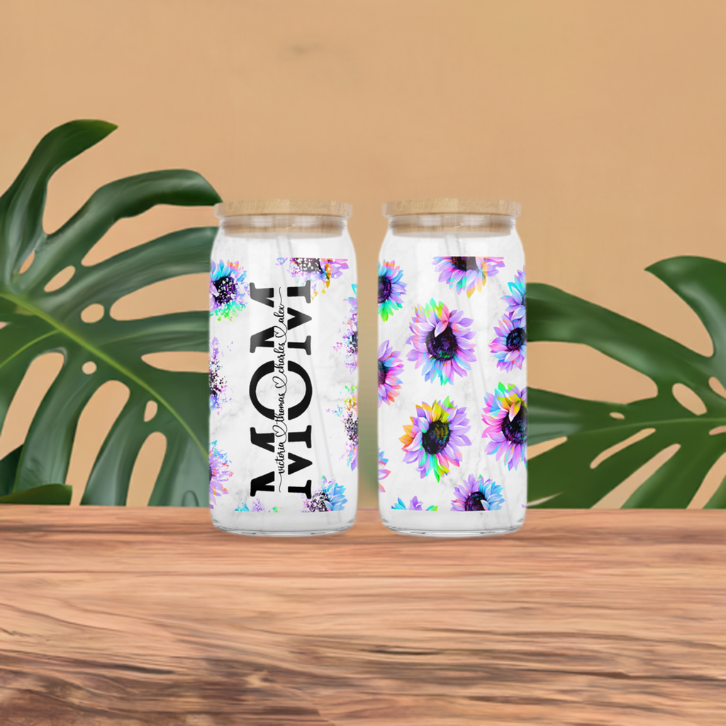 Custom Mom Glass Can Tumbler
