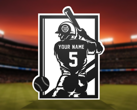 Baseball Batter Wooden Plaque