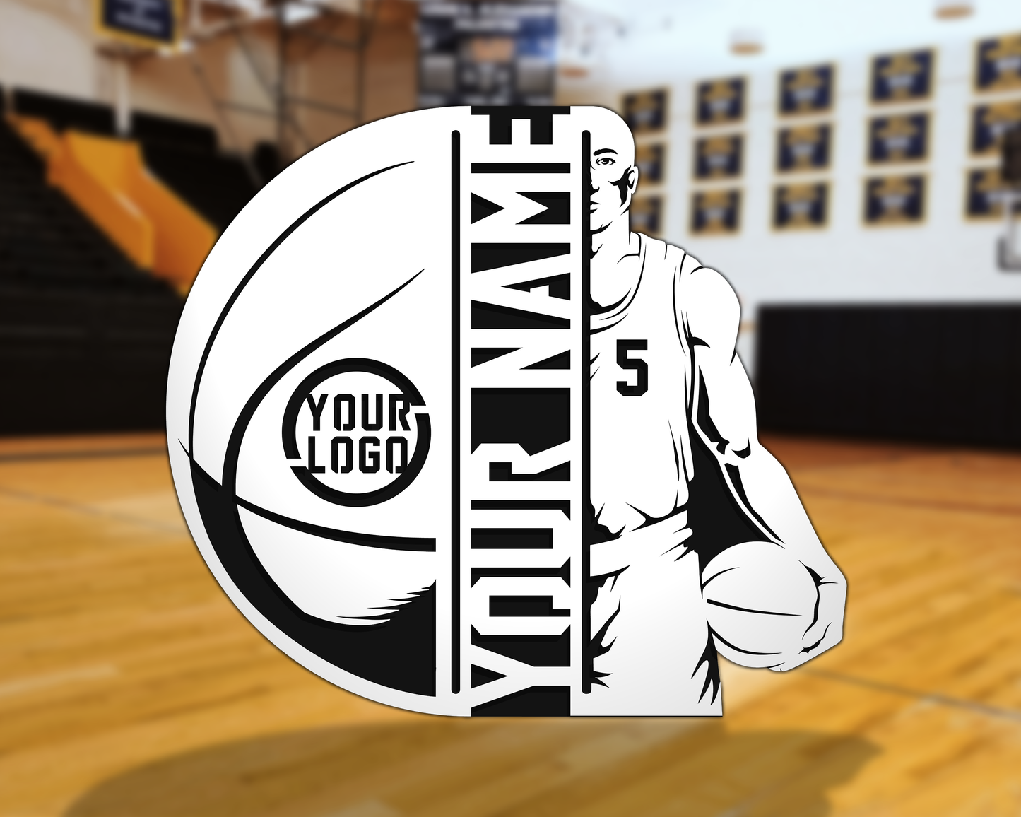 Basketball Wooden Ball & Player Plaque
