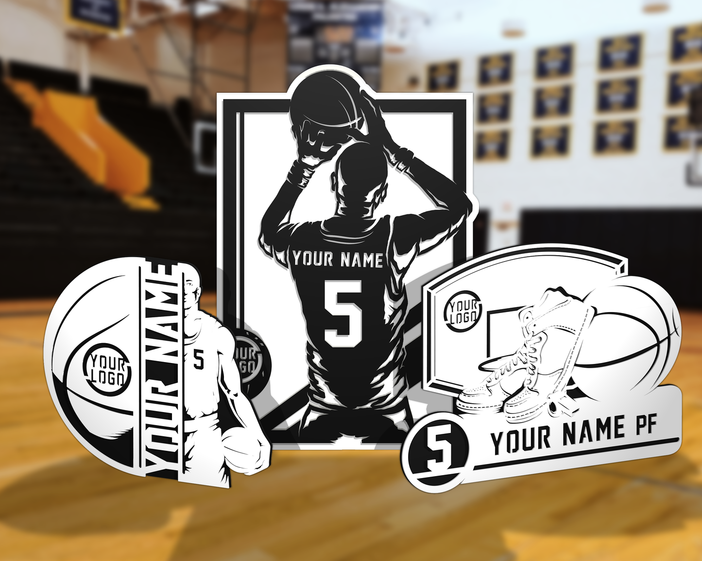 Basketball Wooden Ball & Player Plaque