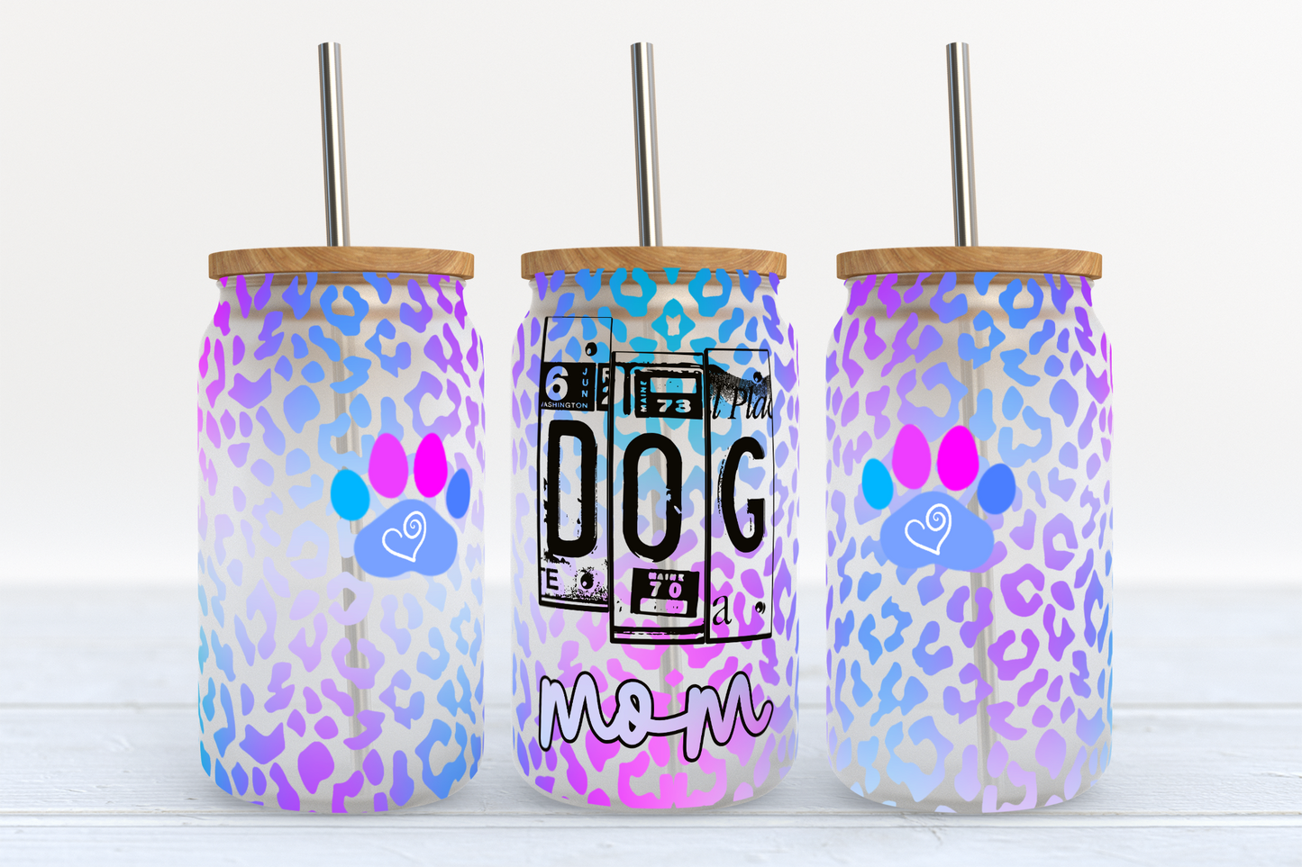 Dog Mom Glass can tumbler