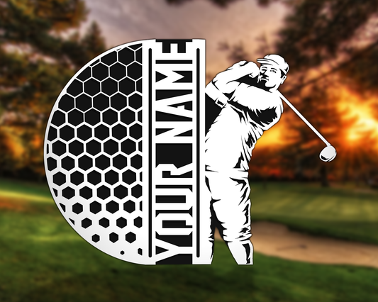 Golf Wooden Ball & Player Plaque