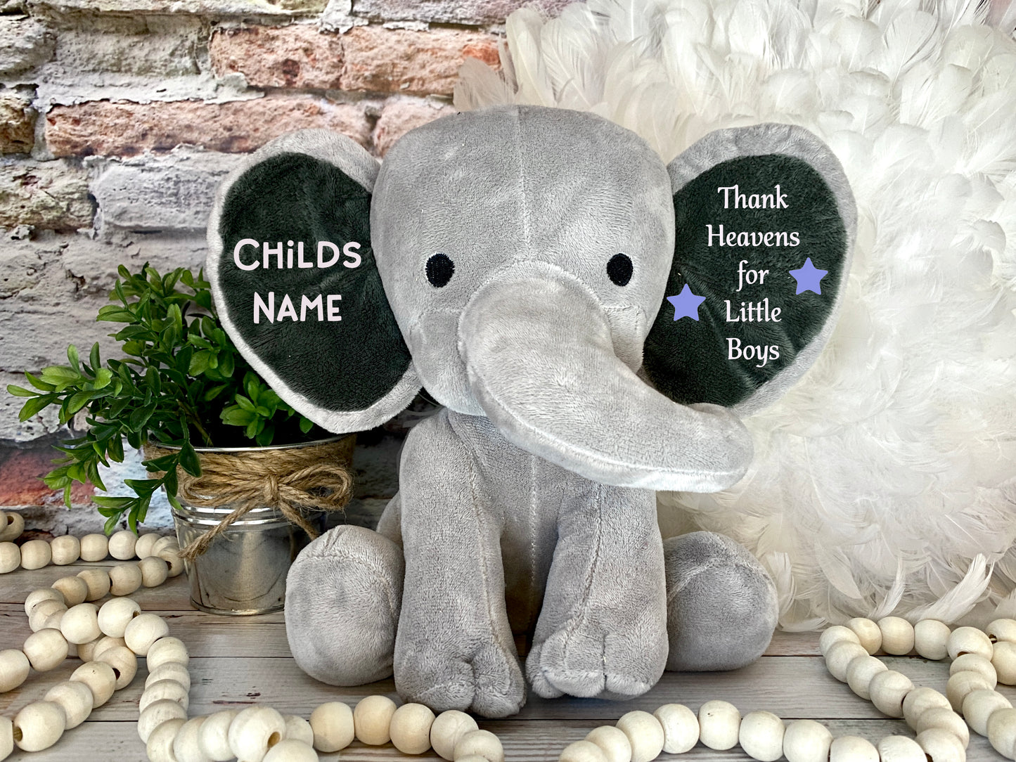 Customized Baby Birth Stat Elephant