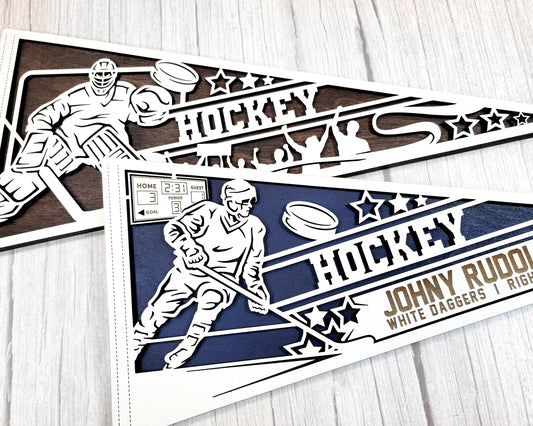 Customized Wooden Hockey Flag