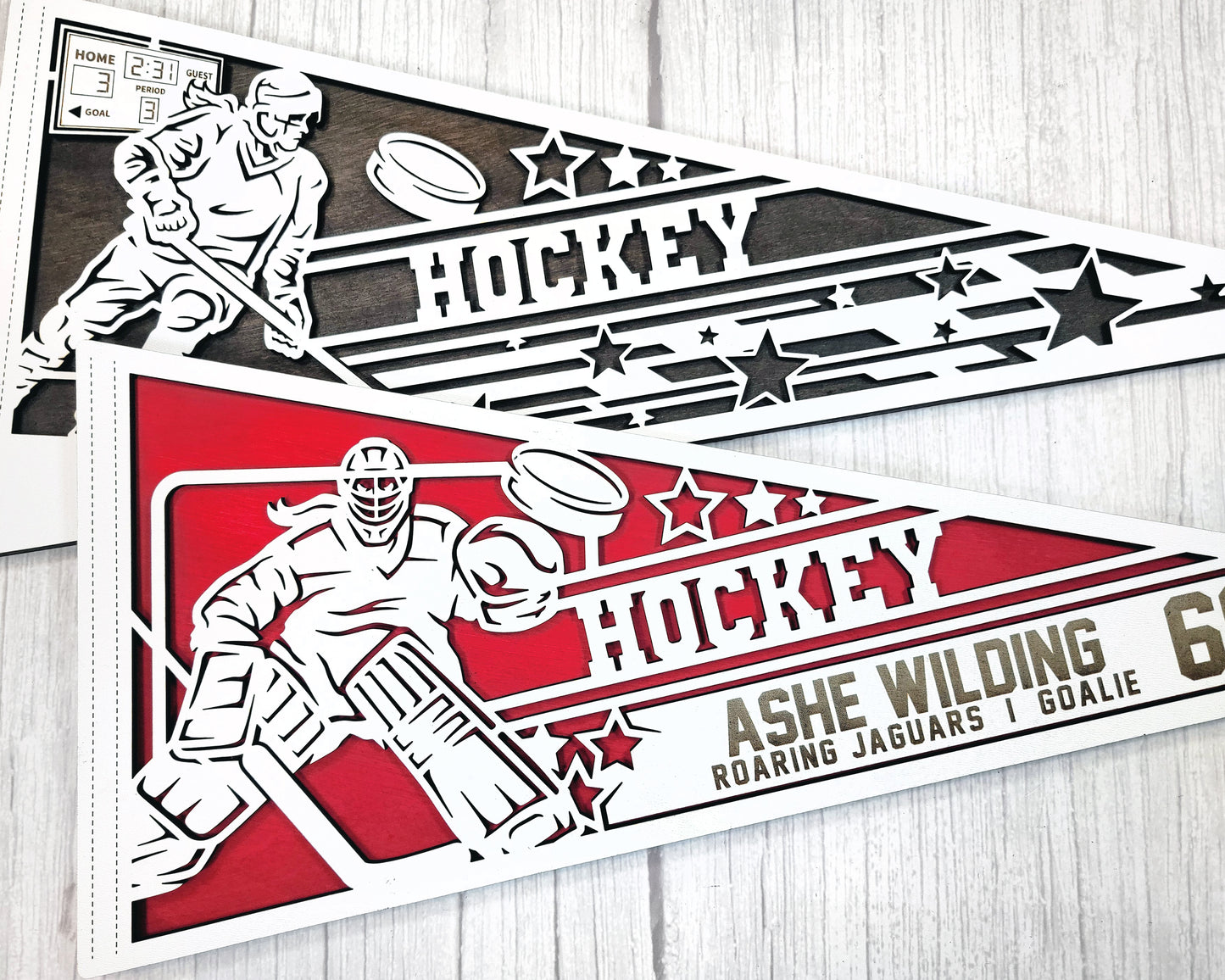 Customized Wooden Hockey Flag