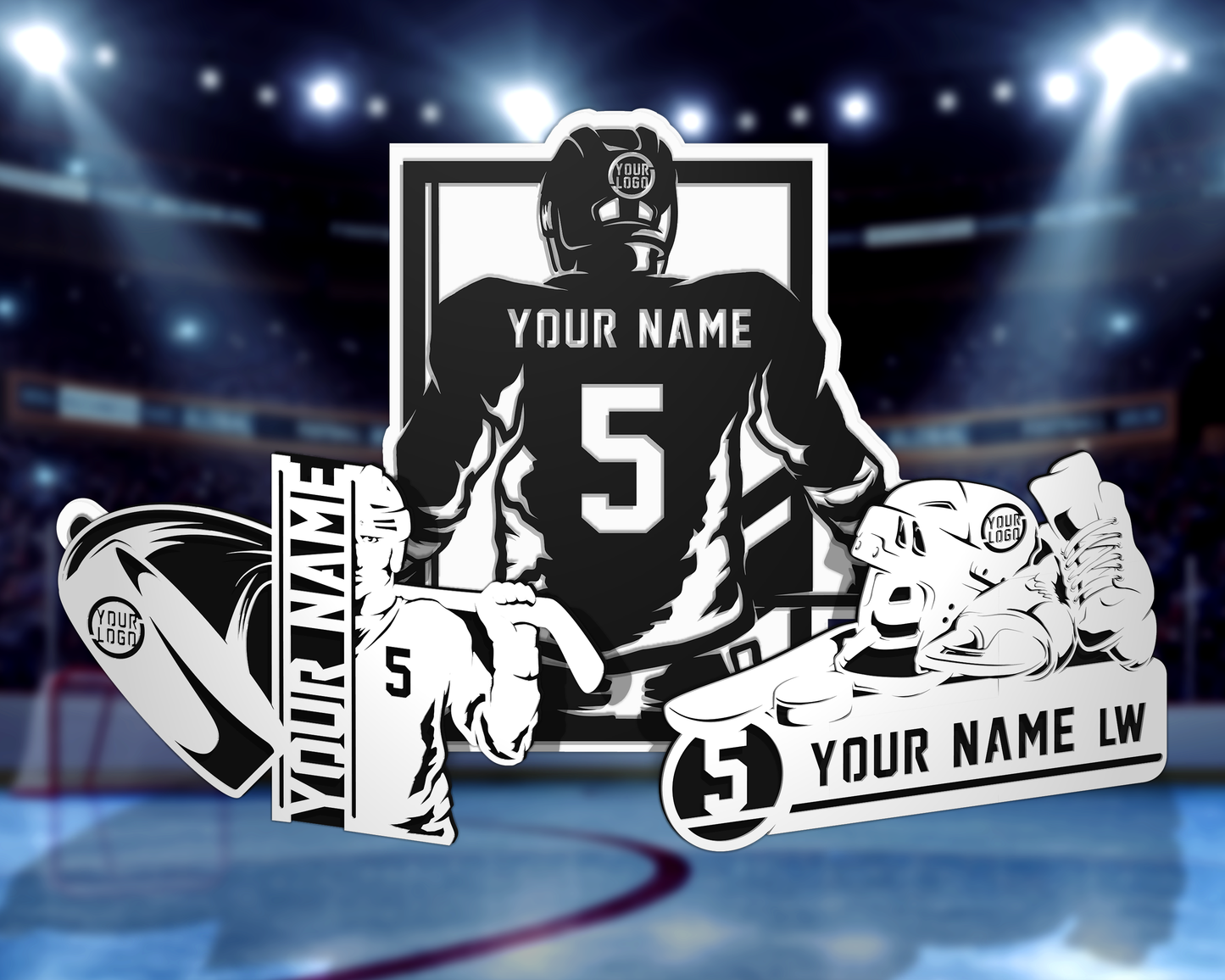 Hockey Wooden Puck & Player Plaque