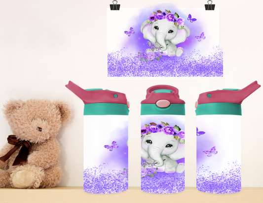 Purple Elephant Kids Tumbler