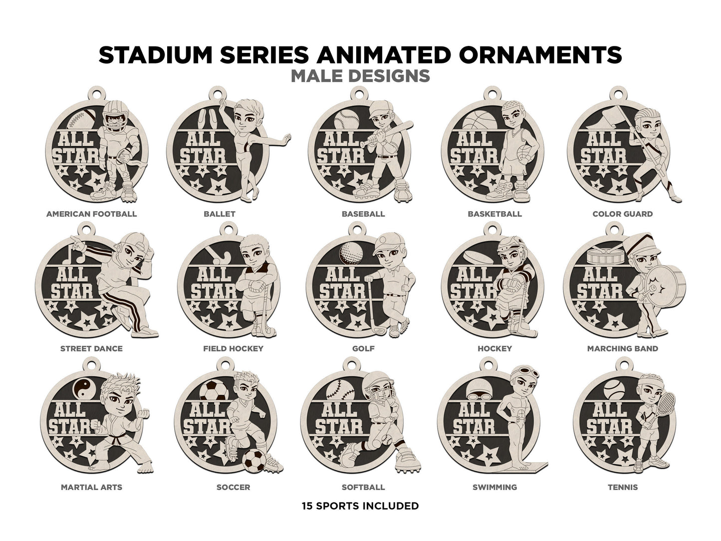 Animated Customized wood Soccer ornament