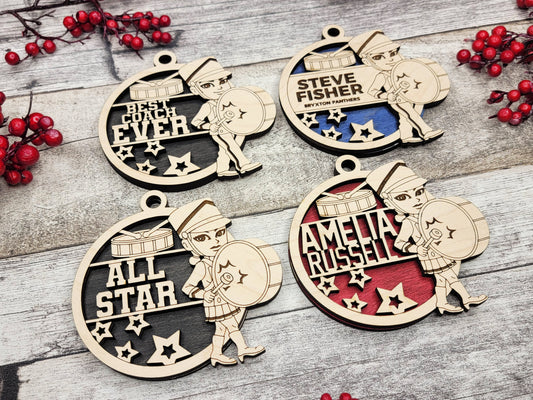Animated Customized wood Marching Band christmas ornament