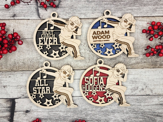 Animated Customized wood Street Dance christmas ornament