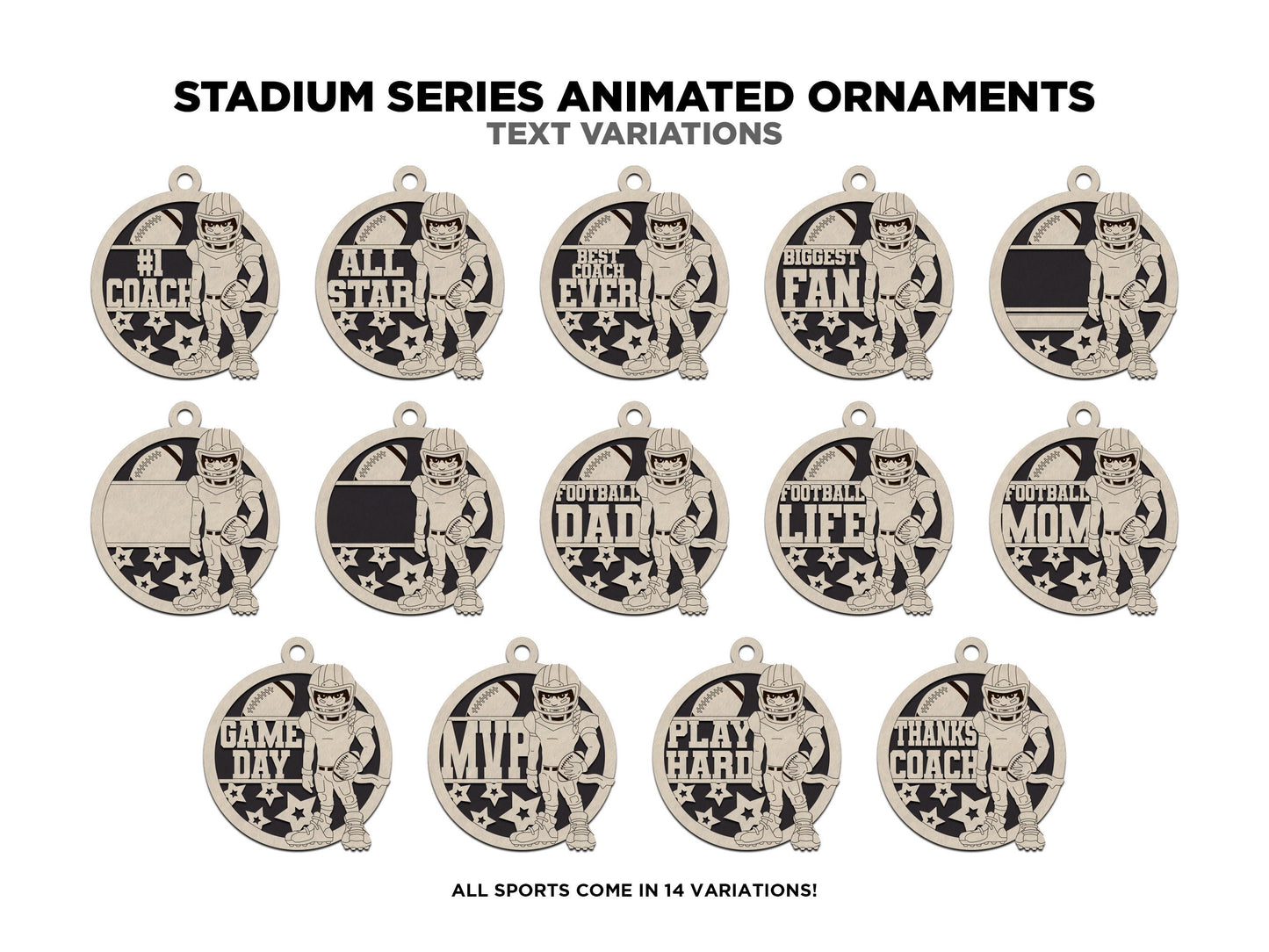 Animated Customized wood Soccer ornament