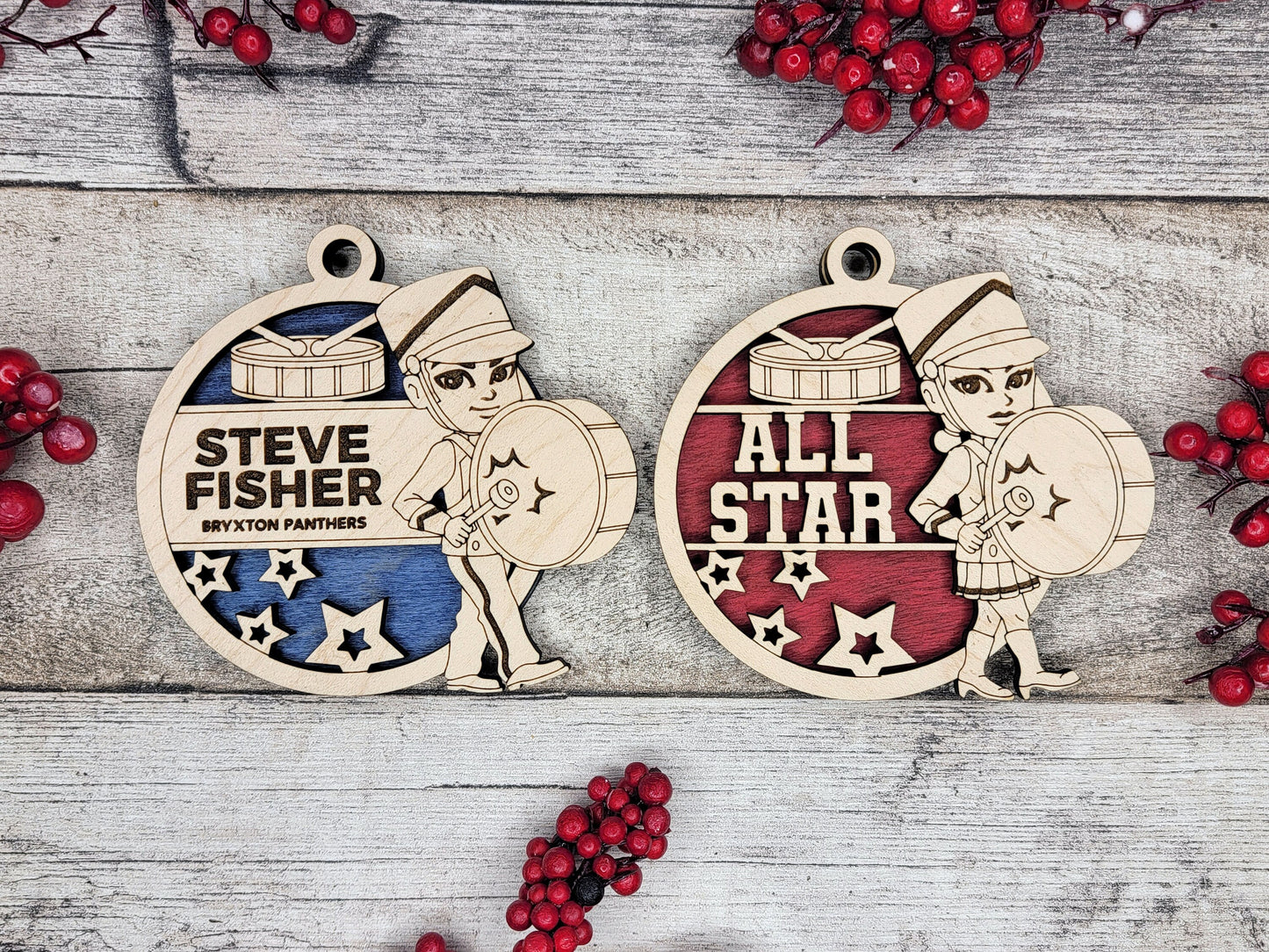 Animated Customized wood Marching Band christmas ornament