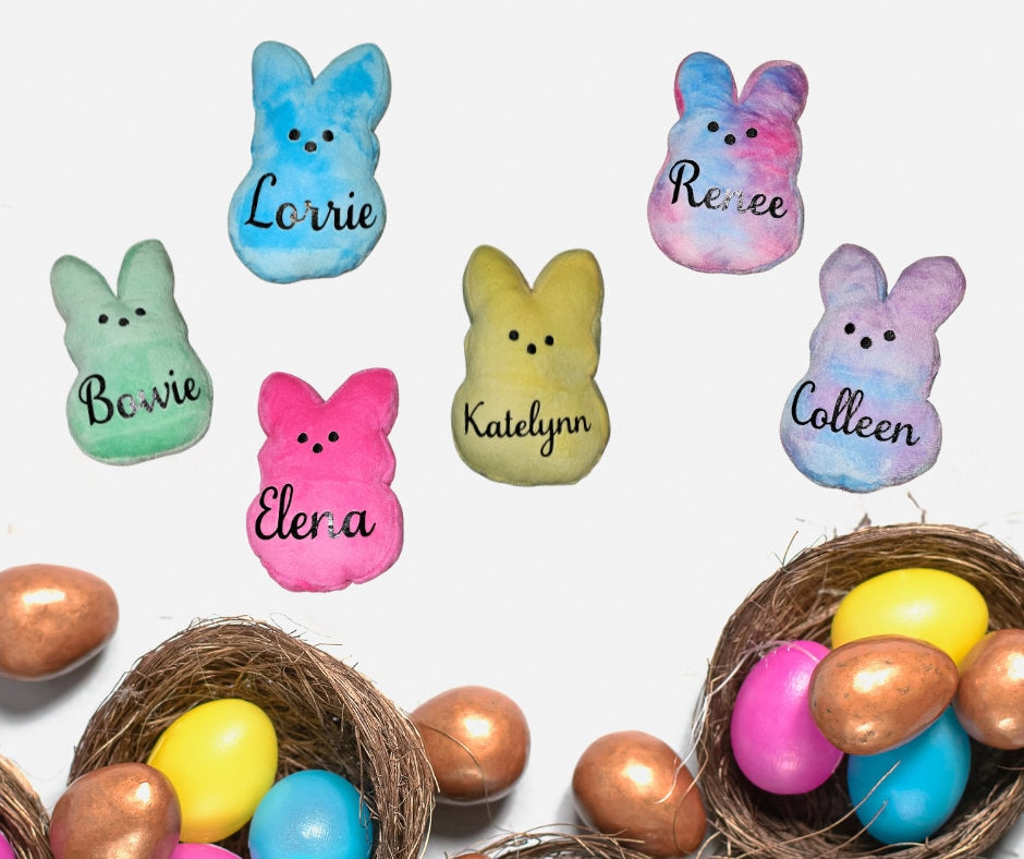 Personalized stuffed Peeps for Easter