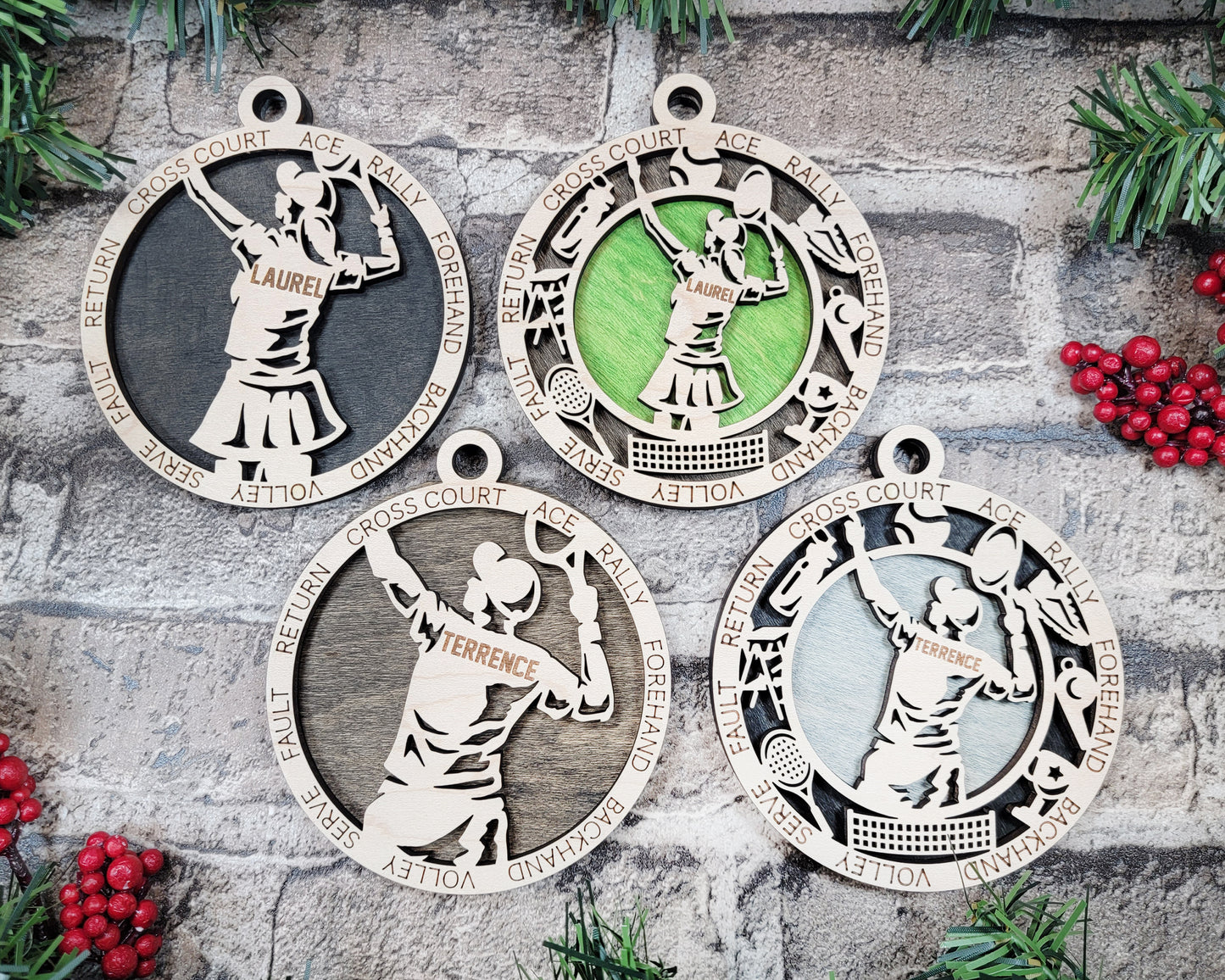 Tennis ornament personalized