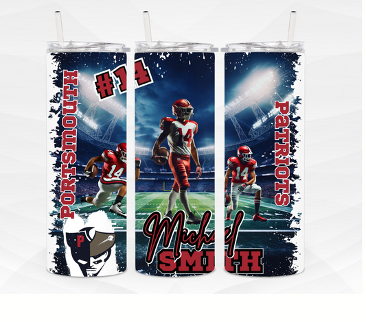 Personalized football Tumbler