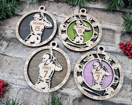 Softball  ornament personalized