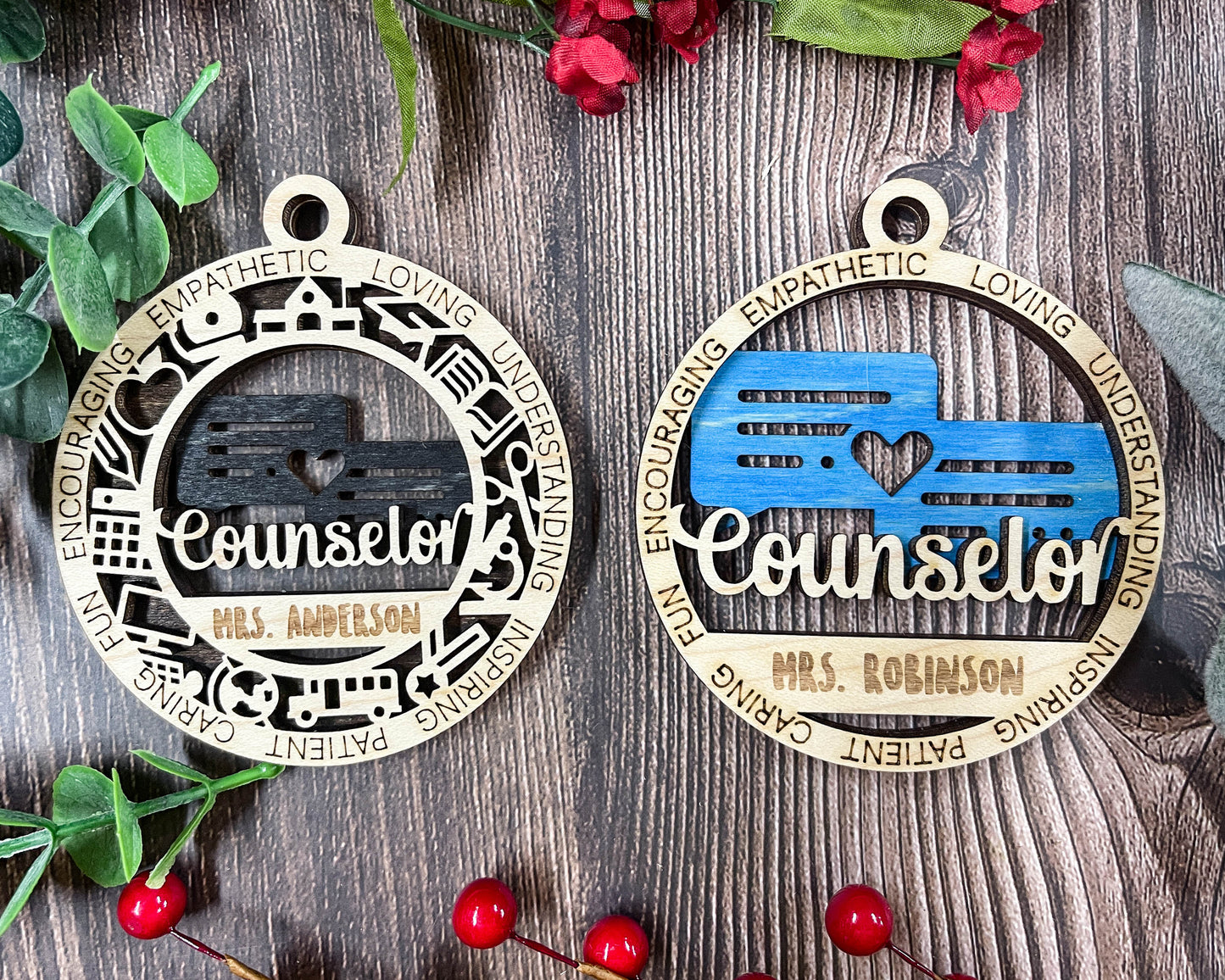 Counselour personalized ornaments