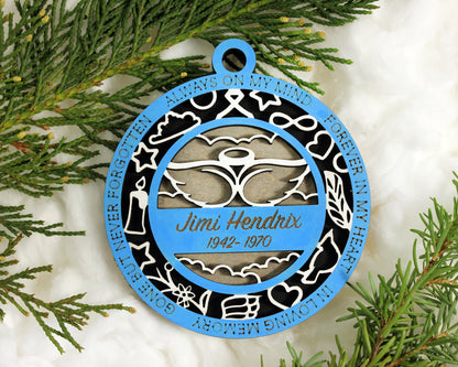 In Memory personalized ornaments