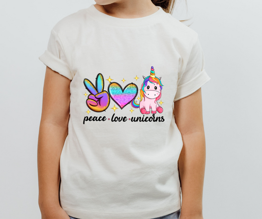 Peace Love Unicorns Toddler Shirt