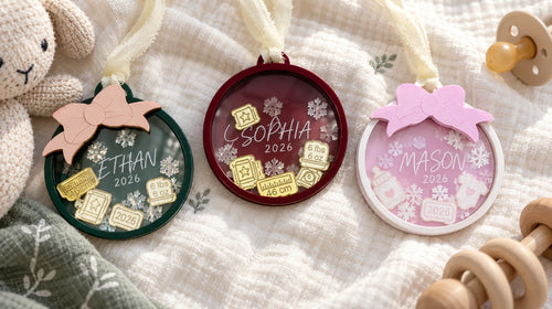 Baby Birth Stat Shaker Ornament
