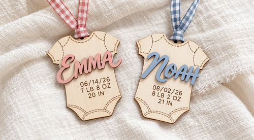 Baby Onesie Birth Stats Ornament