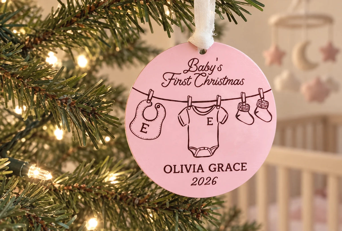 Baby's First Christmas Clothesline Ornament