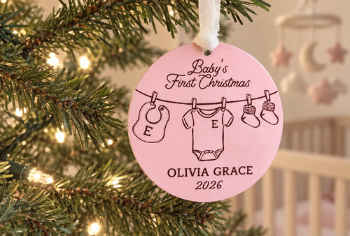 Baby's First Christmas Clothesline Ornament