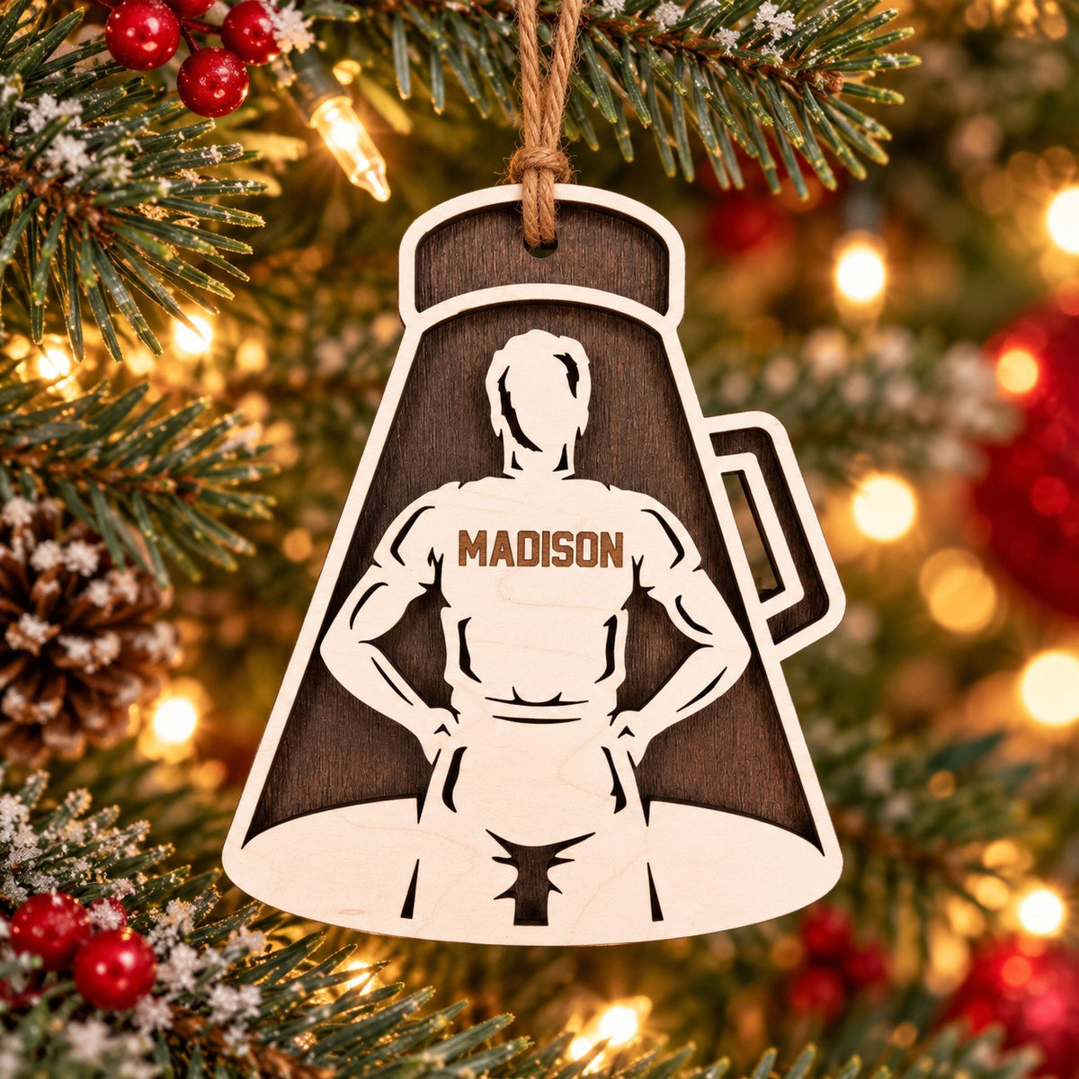 Cheer Megaphone Male Ornament